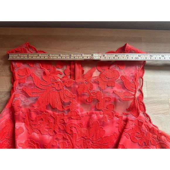 Gianni Bini‎ Denise Geranium Red Lace Sleeveless Cocktail Dress Womens - Size 2 - Picture 6 of 7